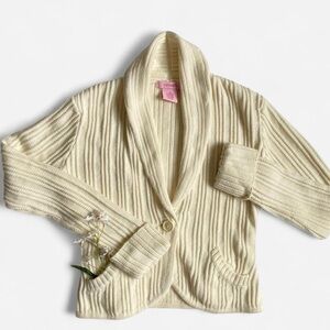 Y2K cream cardigan